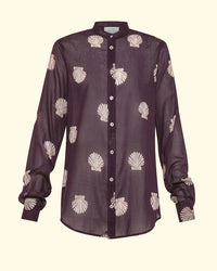 Satin Grandfather Shirt | Ruby