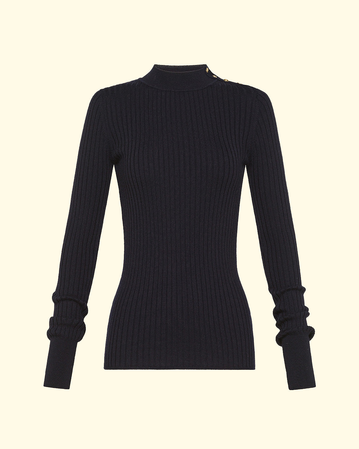 Ribbed Superfine Merinos Turtleneck Sweater | Notte