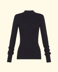 Ribbed Superfine Merinos Turtleneck Sweater | Notte