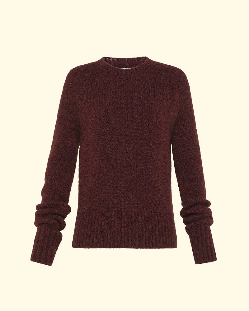 Wool Mohair Roundneck Sweater | Ruby