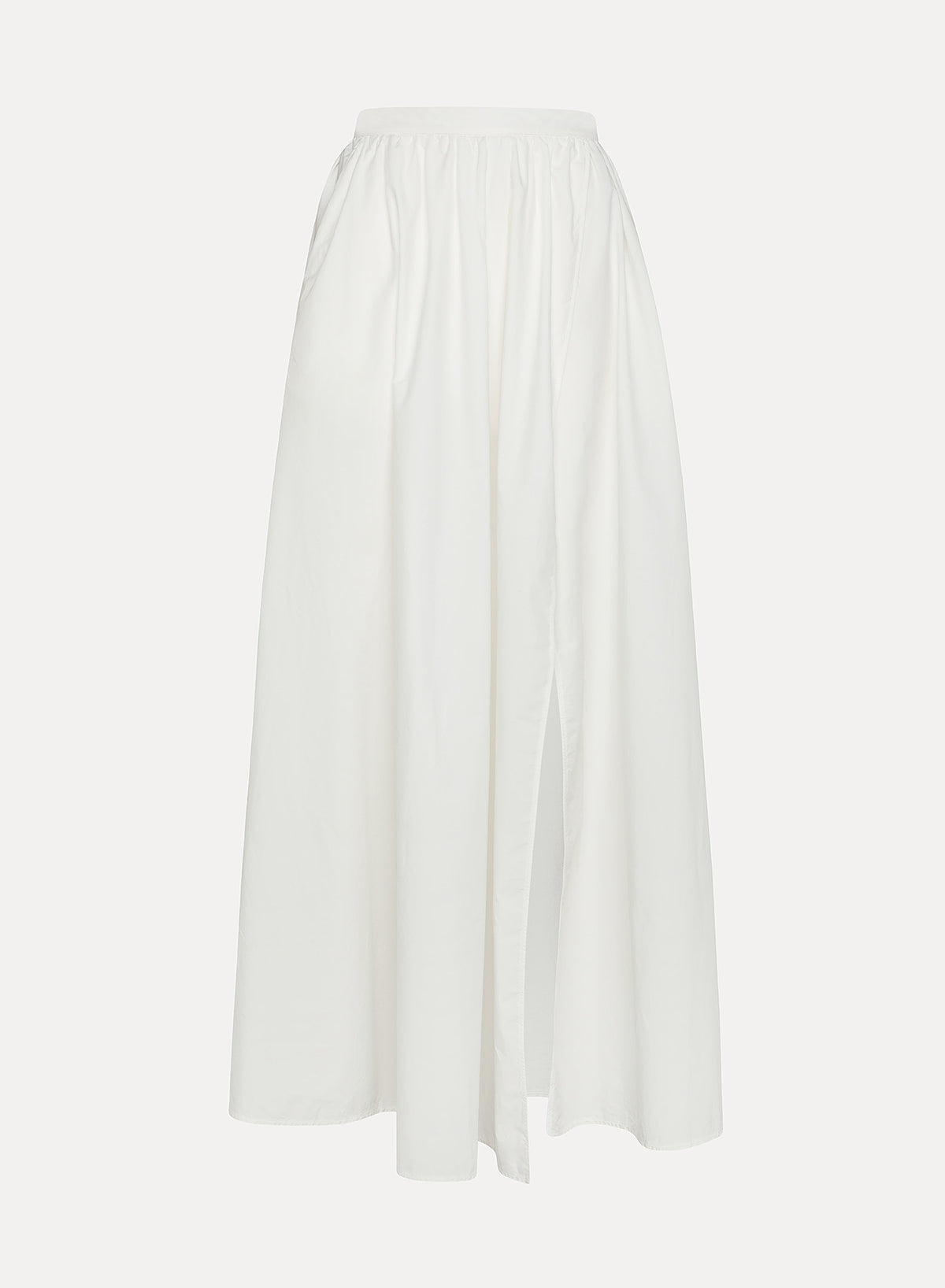 BCI Cotton Popline Long Skirt | Bianco