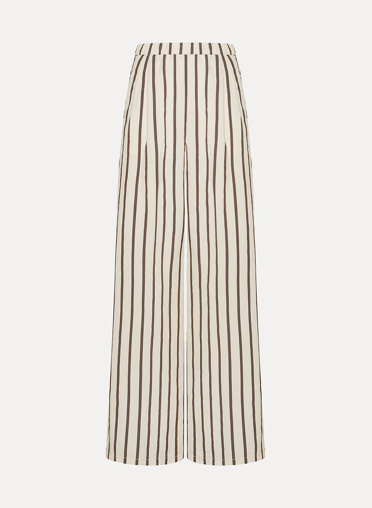 Embroidered Pinstripe Cotton Wide Leg Pants | Orchidea