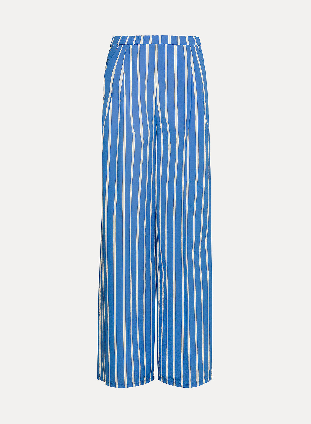 Embroidered Pinstripe Cotton Wide Leg Pants | Cielo