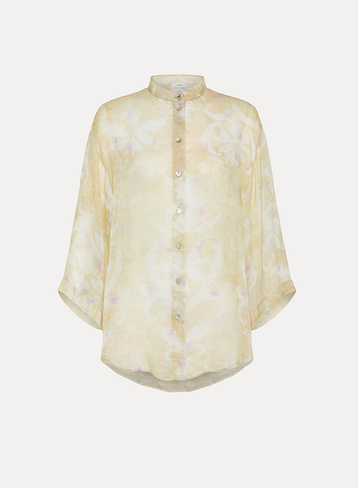 Secret Lily Print Linen Silk Gauze Shirt | Clorofilla