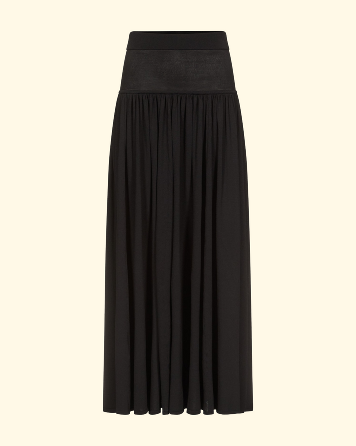 Romy Long Jersey Skirt | Black