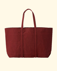 Washed Canvas 6pocket Tote L | Burgundy