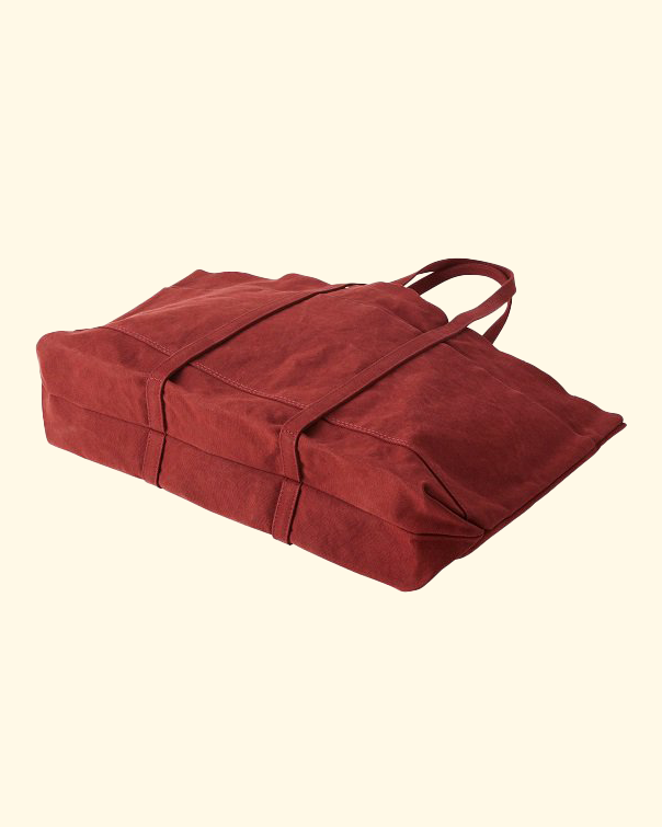 Washed Canvas 6pocket Tote L | Burgundy