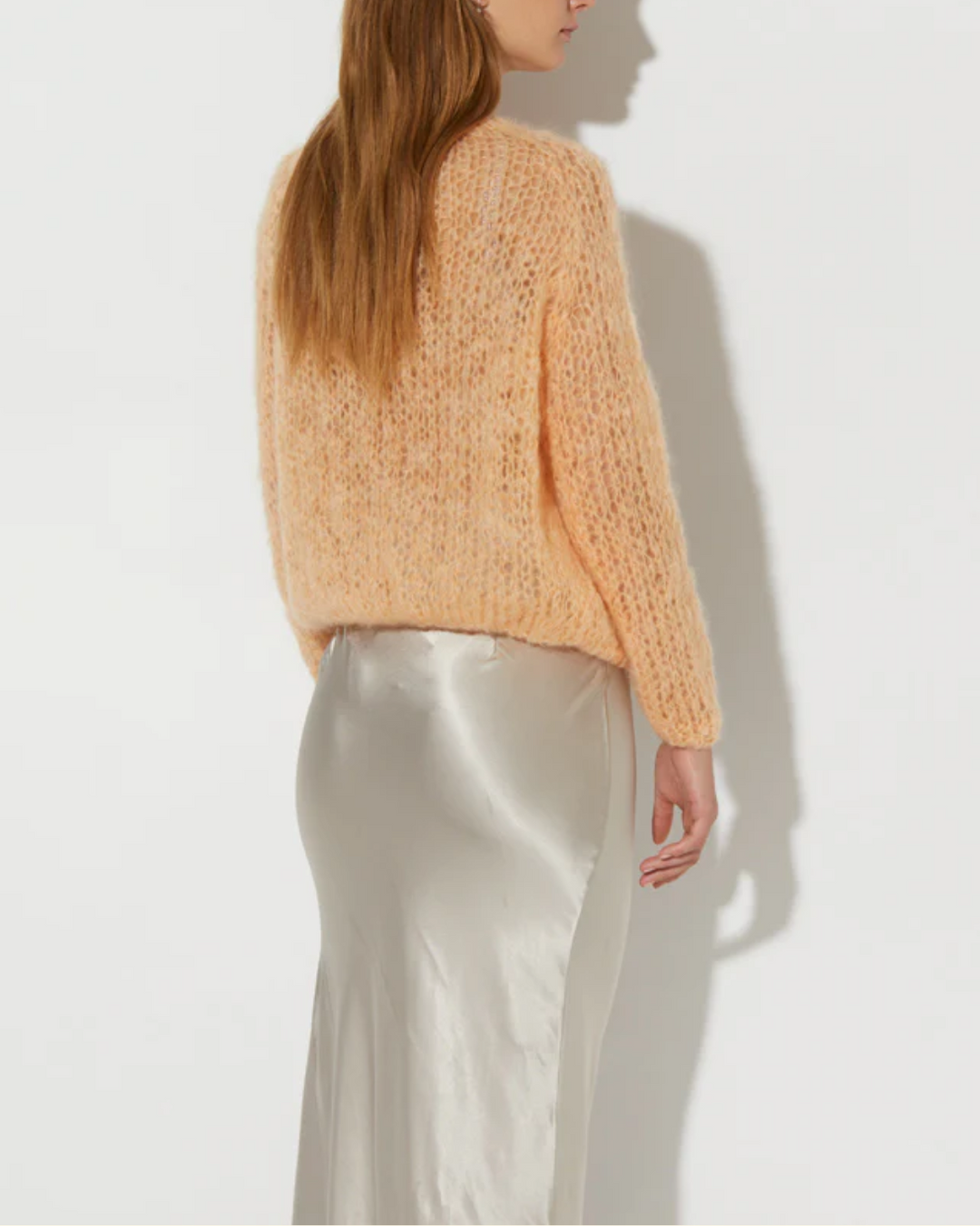 Mohair Bomber Cardigan, Light | Soft Apricot