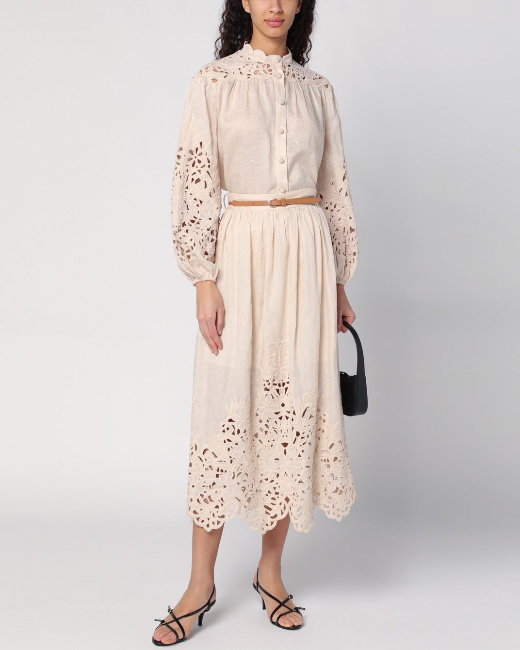 Wylie Embroidered Midi Skirt | Cream