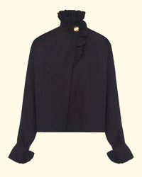 Ezra Shirt | Black Popelin