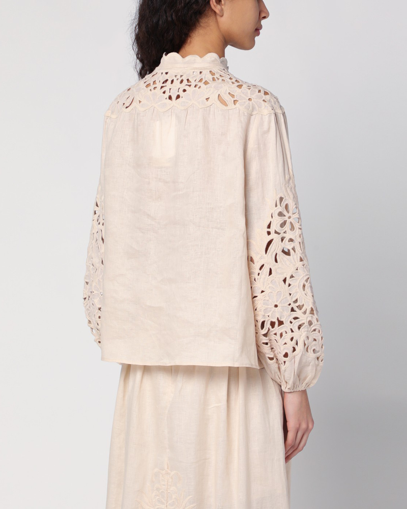 Wylie Embroidered Blouse | Cream