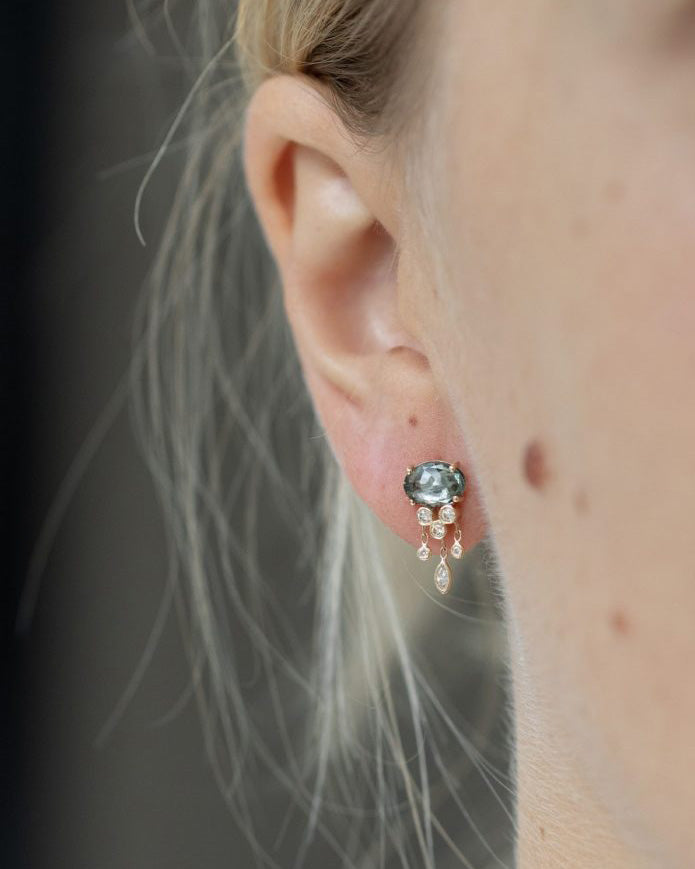 Jellyfish Earring | Turquoise Tourmaline & Diamond