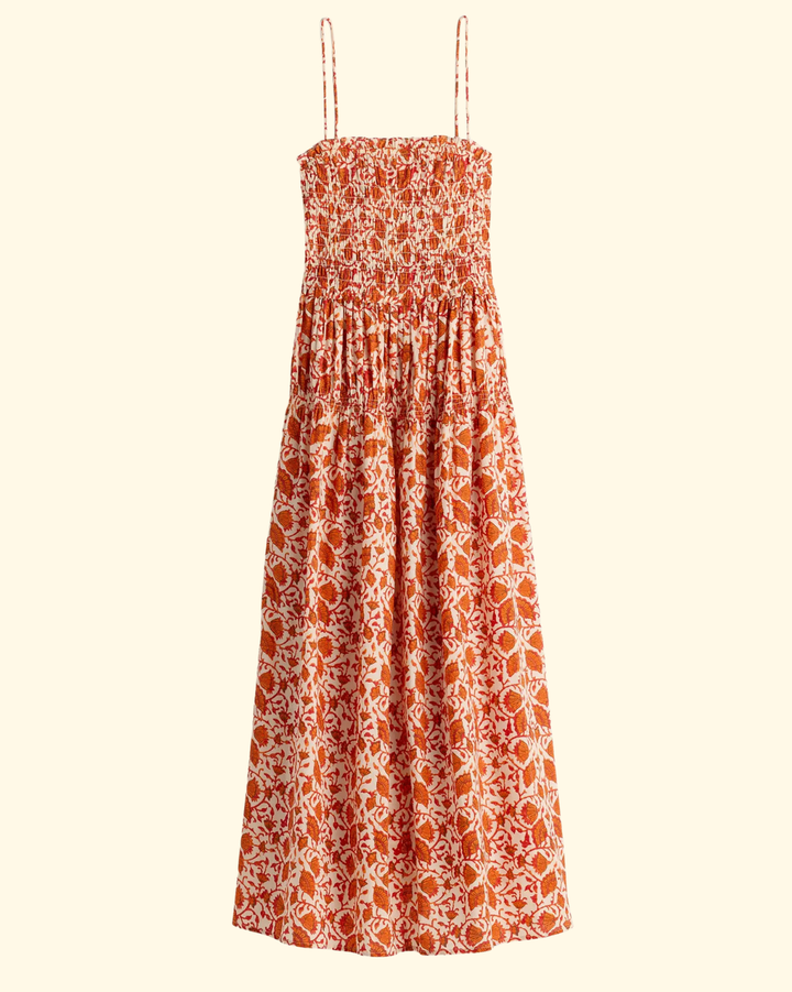 Laloux Smocked Maxi | Night Blooms Sorbet