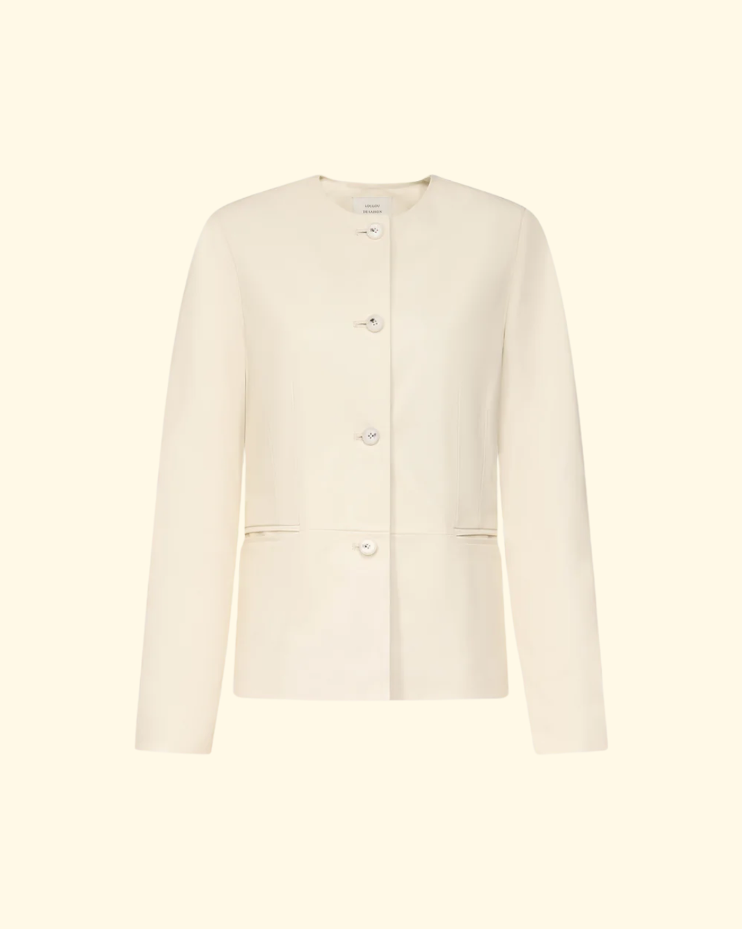 Adea Collarless Jacket | Ivory