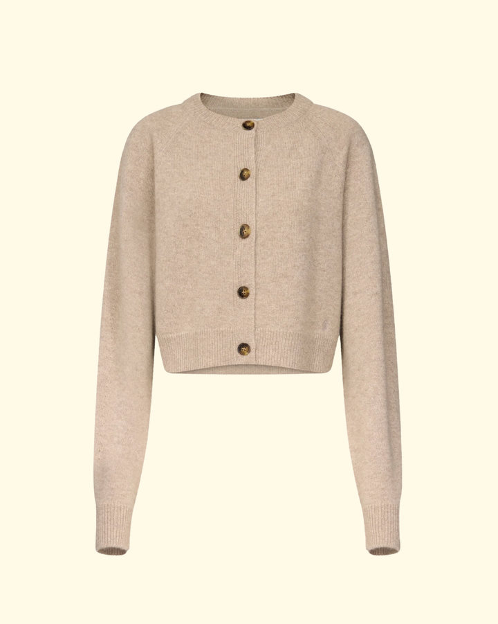 Heike Cropped Cardigan | Coast Beige