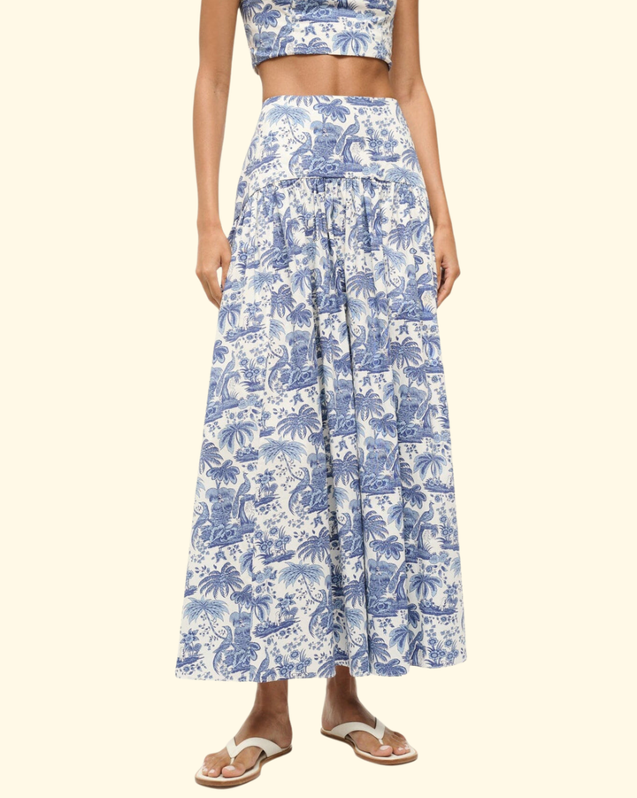 Procida Skirt | Blue Toile