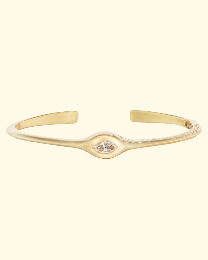 Marquise Diamond Cuff | 18k Yellow Gold