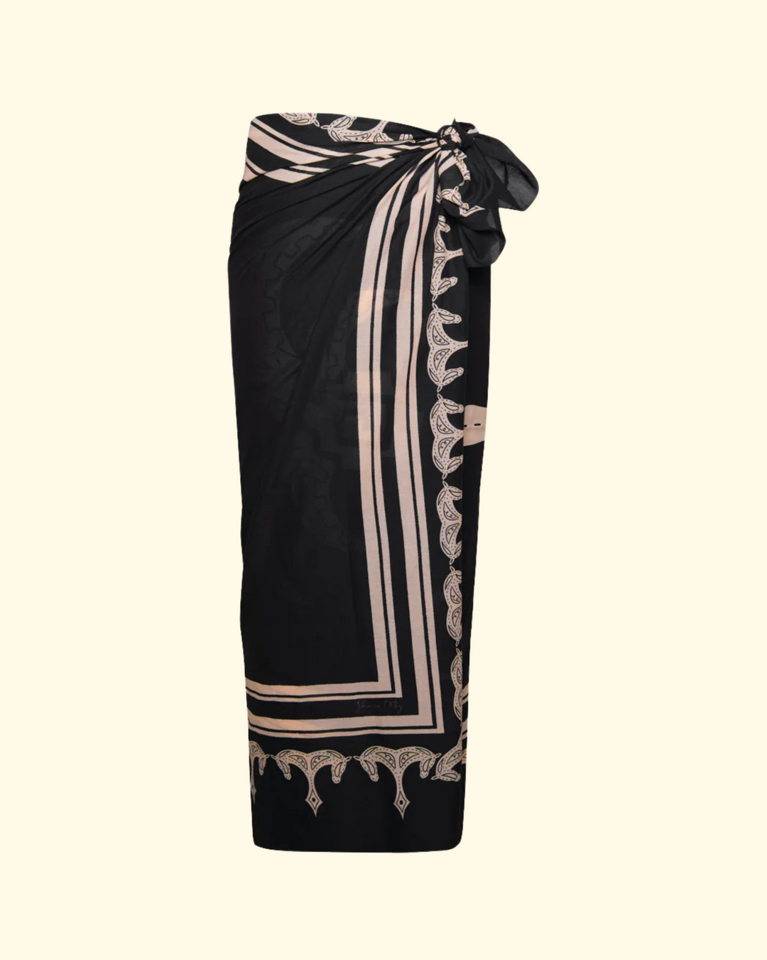 Ancestral Palm Pareo | Iconic Black/Ecru