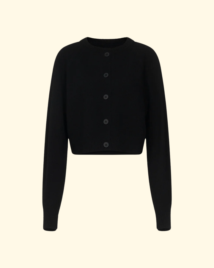 Heike Cropped Cardigan | Black