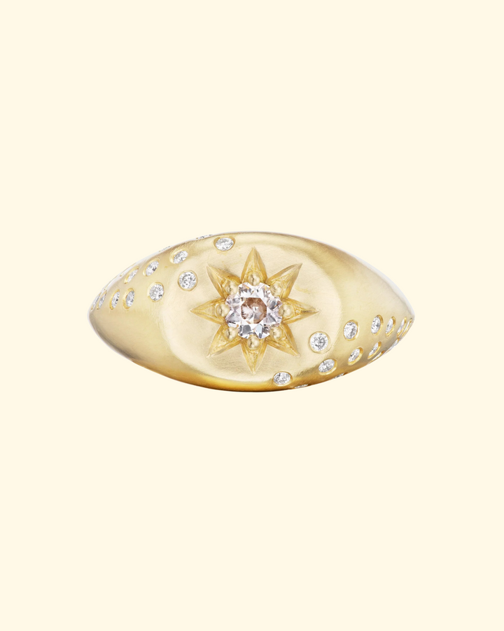 Victorian Star Signet Ring With Diamonds - ONLINE ONLY | PREORDER