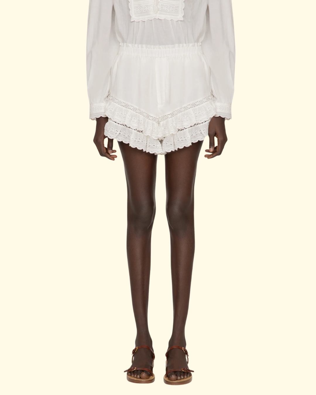 Eliza Solid Shorts | White