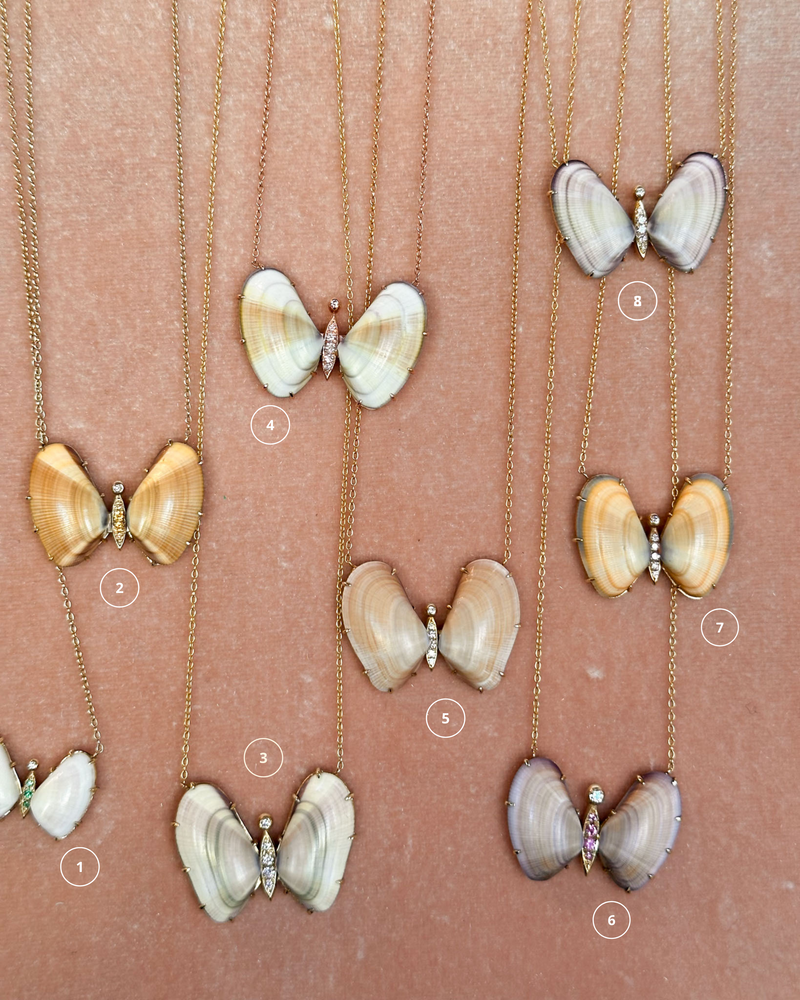 Shell Butterfly Necklace | 14k Gold