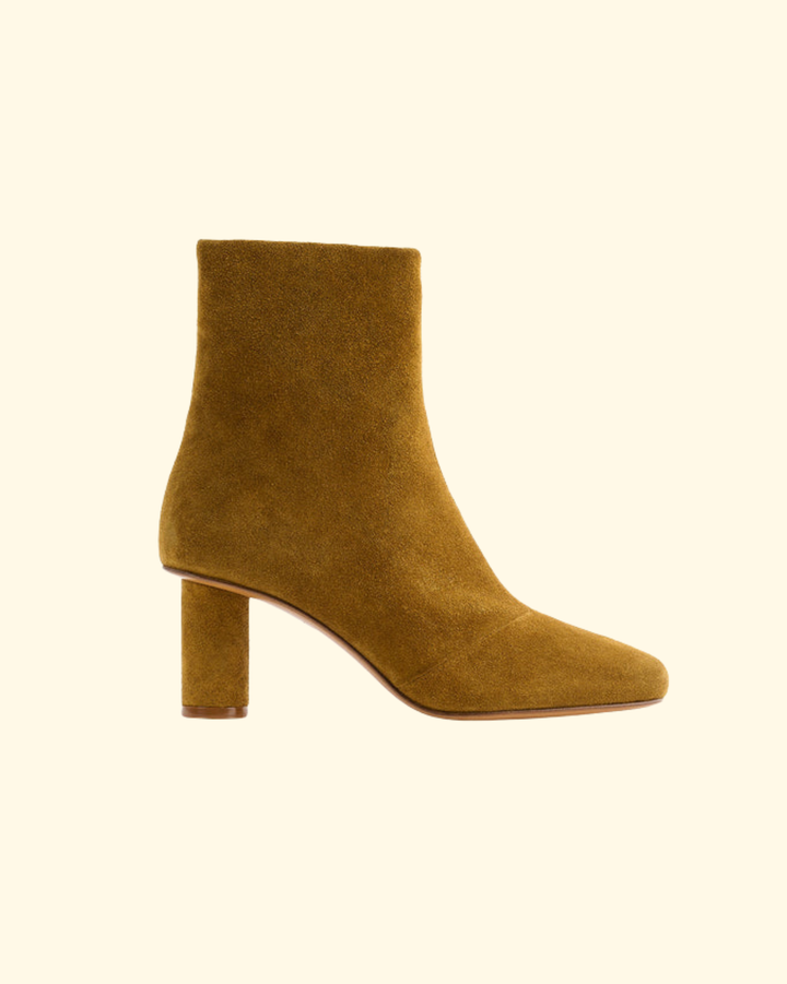 Square toe round heel suede Ankle Boots | Vintage