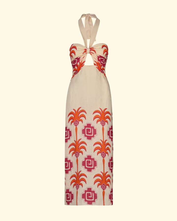 Water Adventure Ankle Dress | Sunset Palm