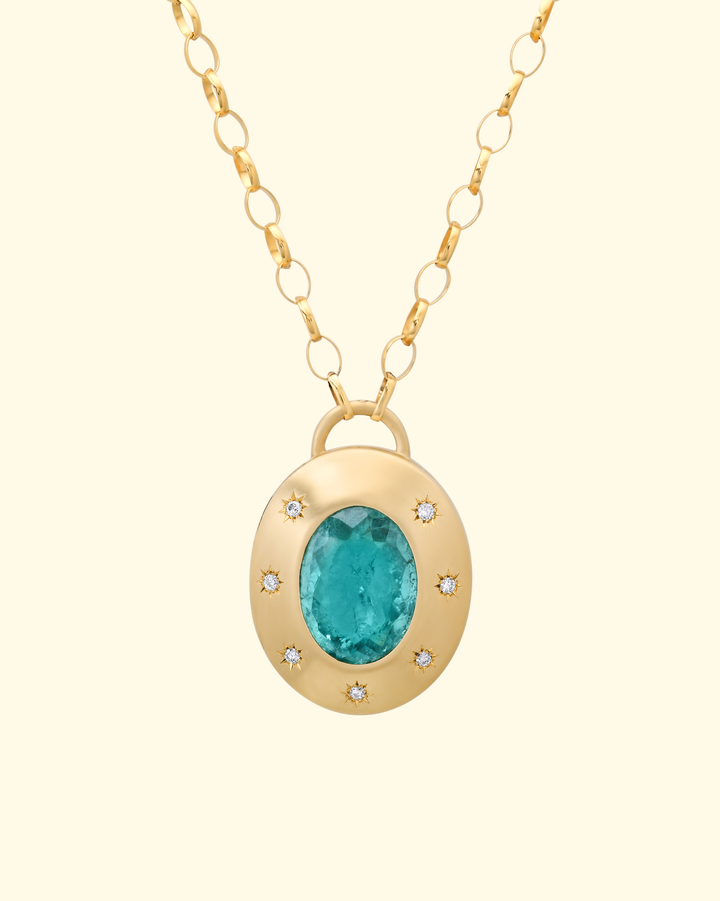 Tourmaline Bloom Locket | 18k Yellow Gold