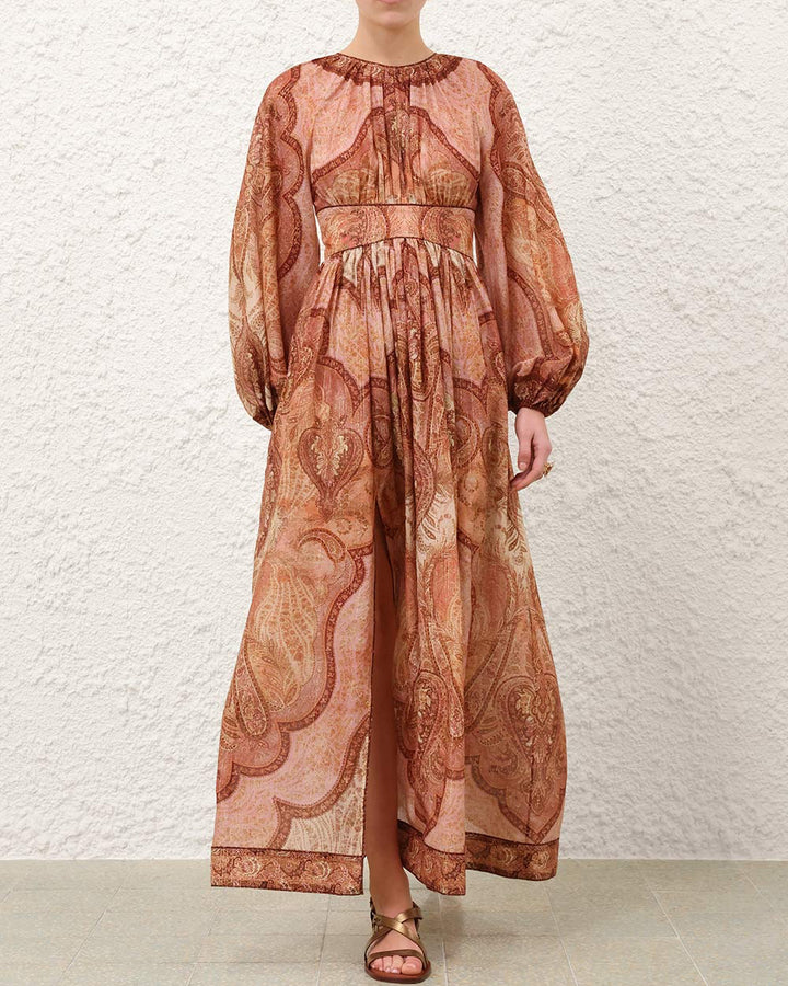 Wanderlust Long Sleeve Midi | Tapestry Burgundy