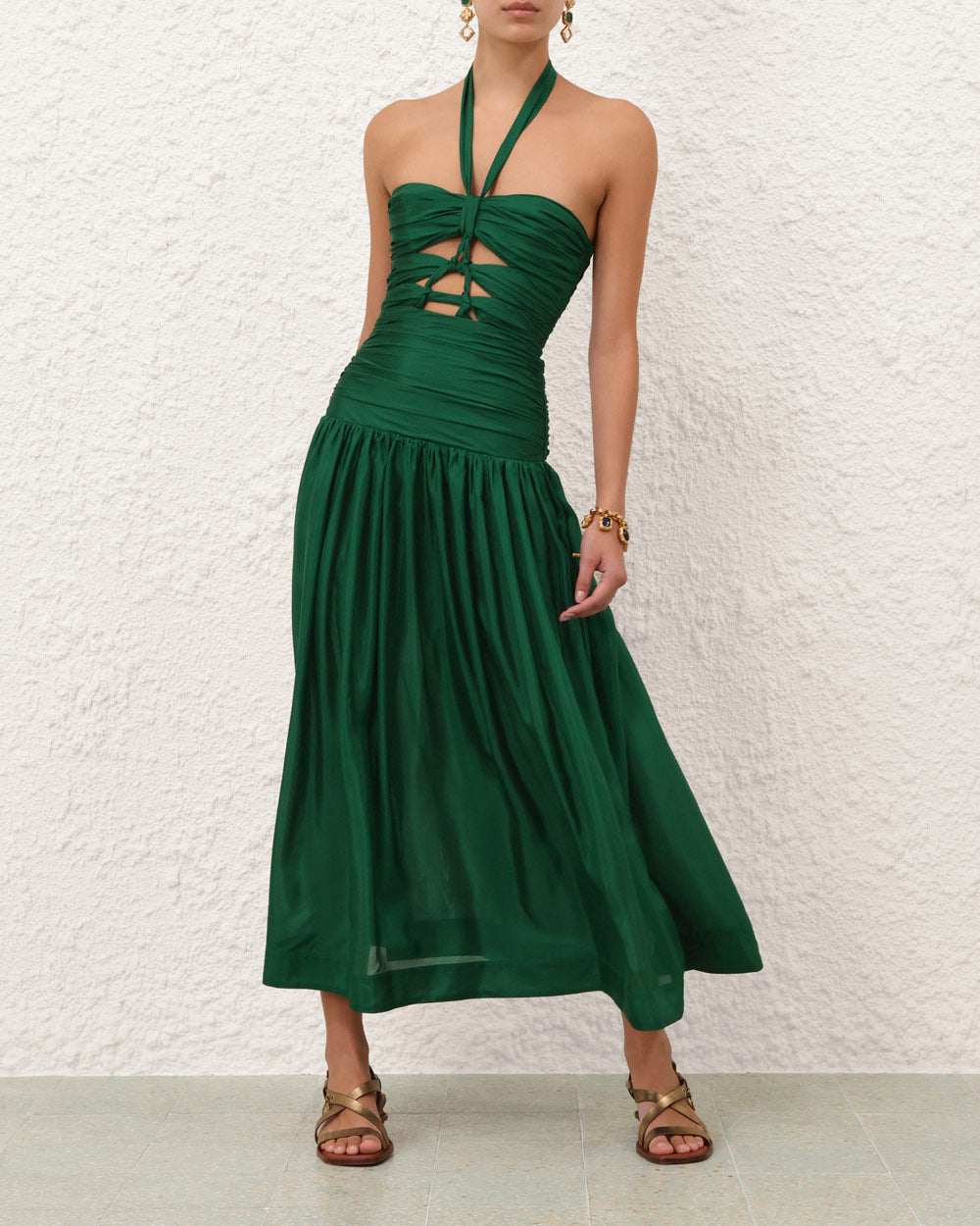 Zimmermann Daylight Knot Midi Dress | Emerald | Size 2 Zimmermann Daylight Knot Midi Dress | Emerald | Size 2
