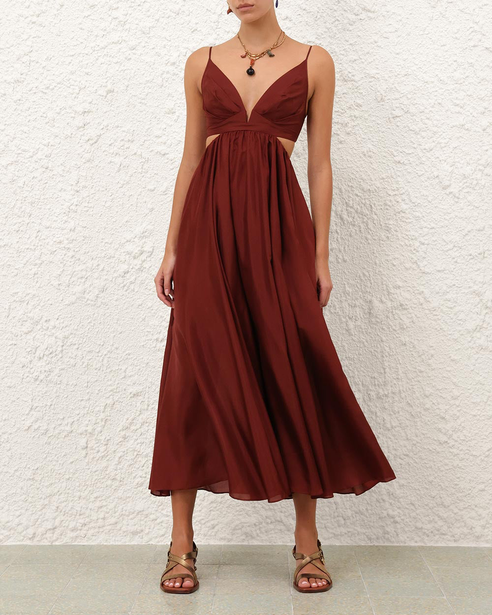 Wanderlust Plunge Maxi Dress | Burgundy
