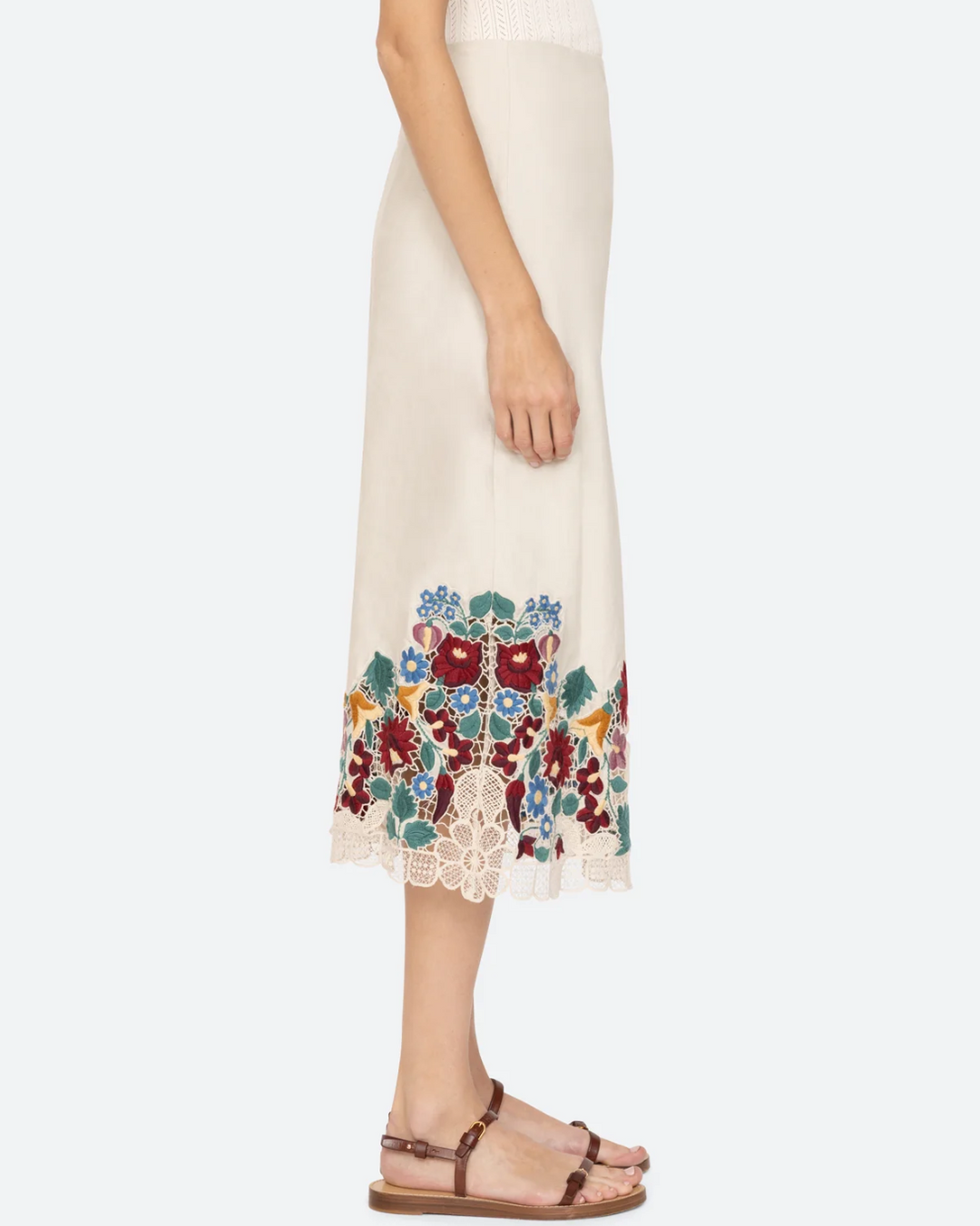 Katharine Embroidery Tie Skirt | Multi