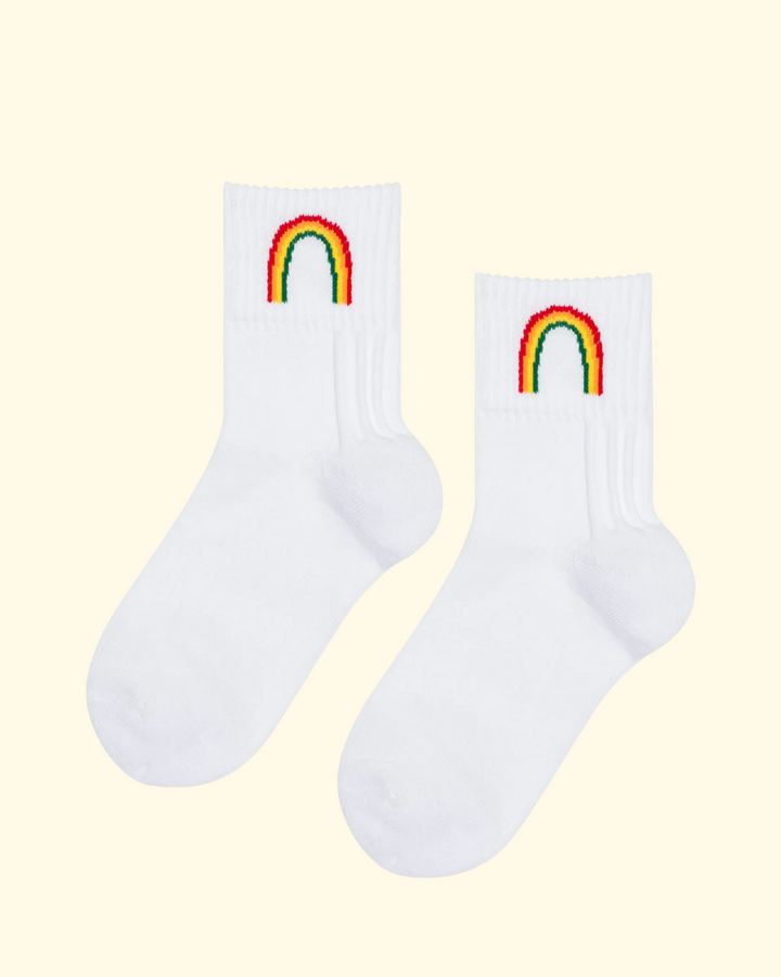 Rainbow Sporty Crew | White