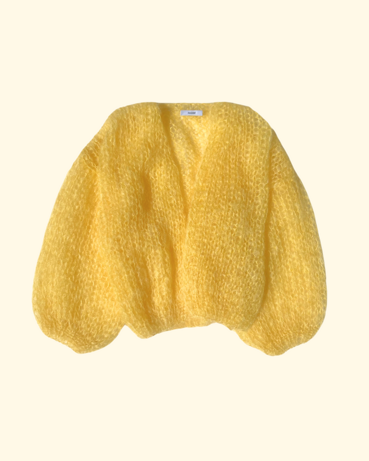 Mohair Bomber Cardigan, Light | Yellow