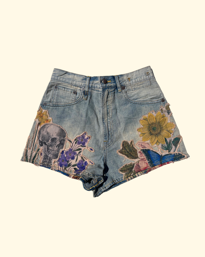 Venti Short | Applique Denim