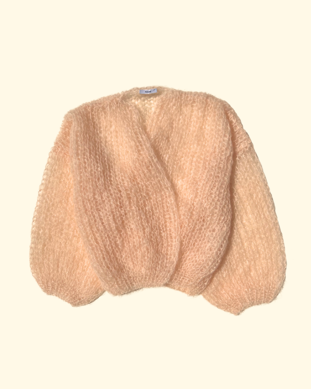 Mohair Bomber Cardigan, Light | Soft Apricot