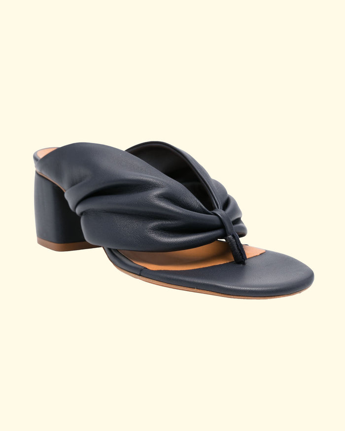 Nappa Leather Heeled Sandal | Notte