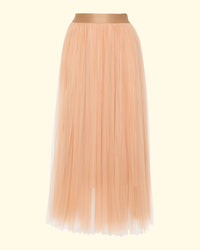 Tulle Pliss Skirt | Nude