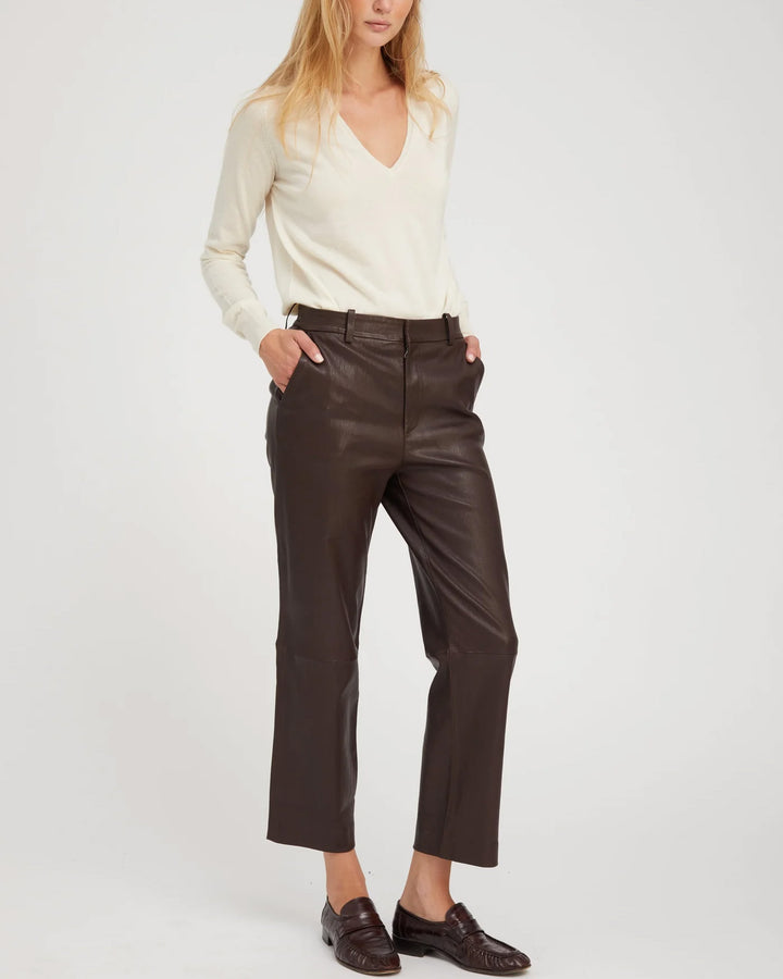 Cropped Baggy Lowrise Trousers | Dark Chocolate