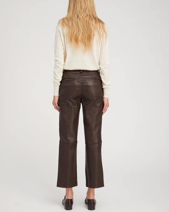 Cropped Baggy Lowrise Trousers | Dark Chocolate