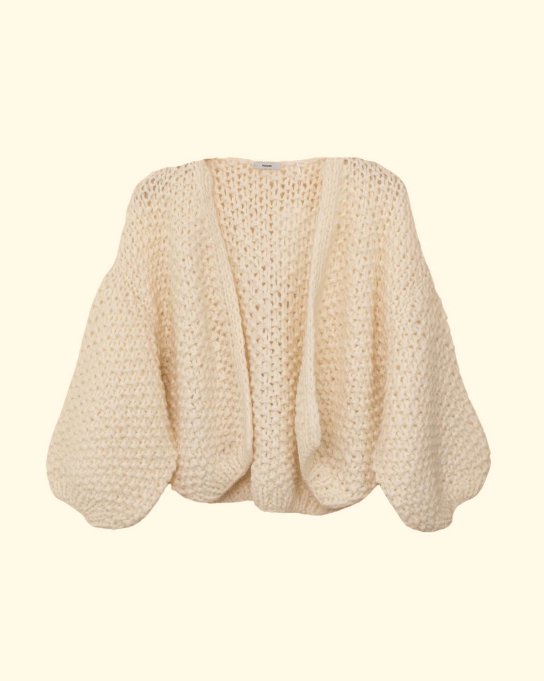 Alpaca Pearl Bomber Cardigan | Creme