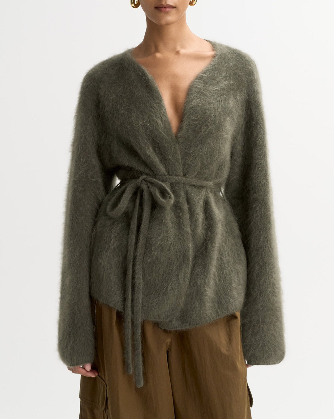 Brushed Cardigan | Olive