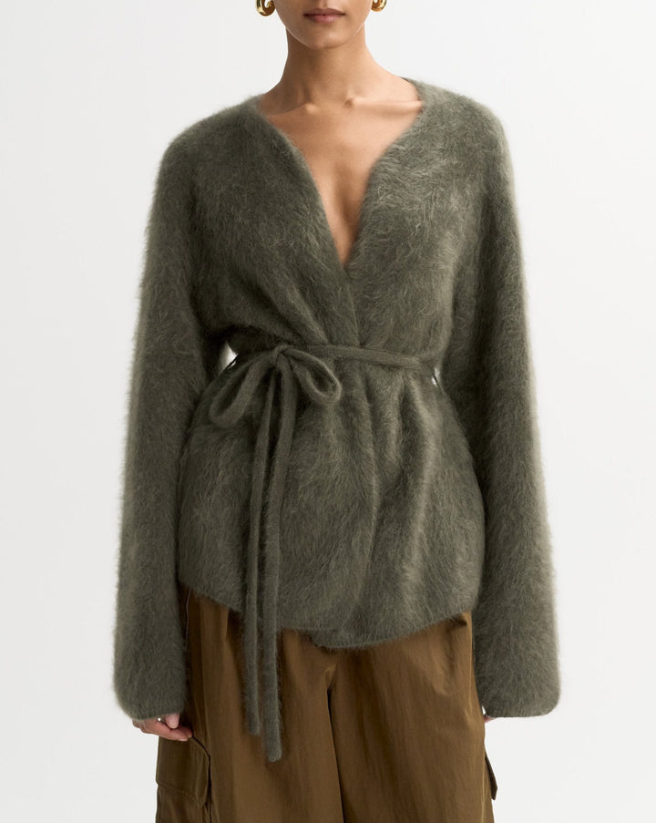 Brushed Cardigan | Olive