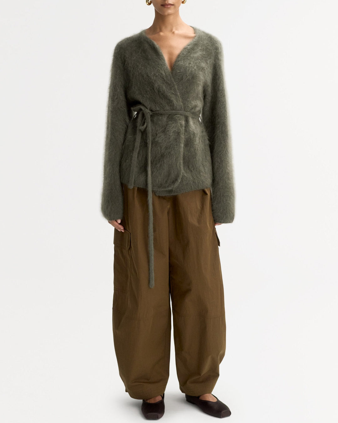 Brushed Cardigan | Olive