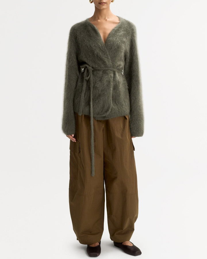 Brushed Cardigan | Olive