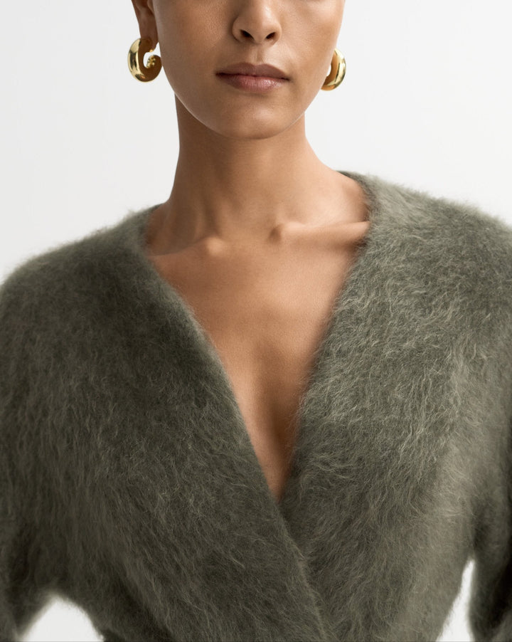 Brushed Cardigan | Olive