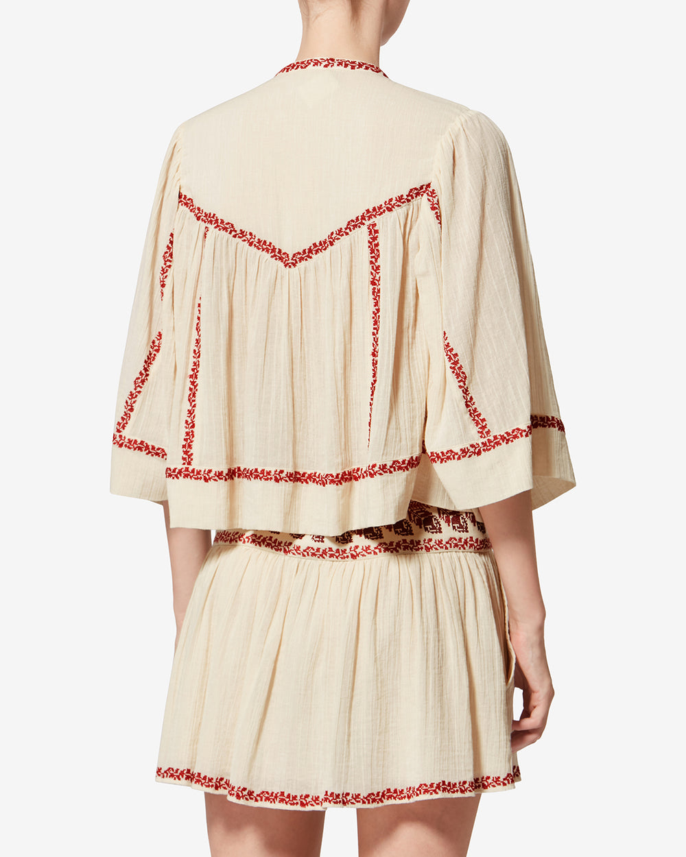 Juline Top | Beige/Red