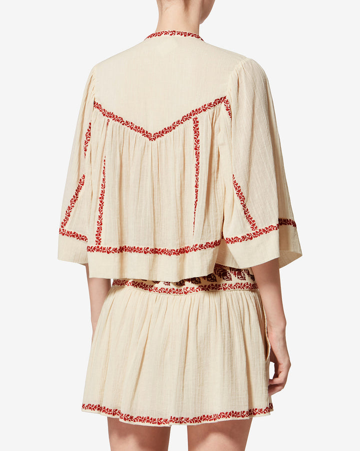 Juline Top | Beige/Red