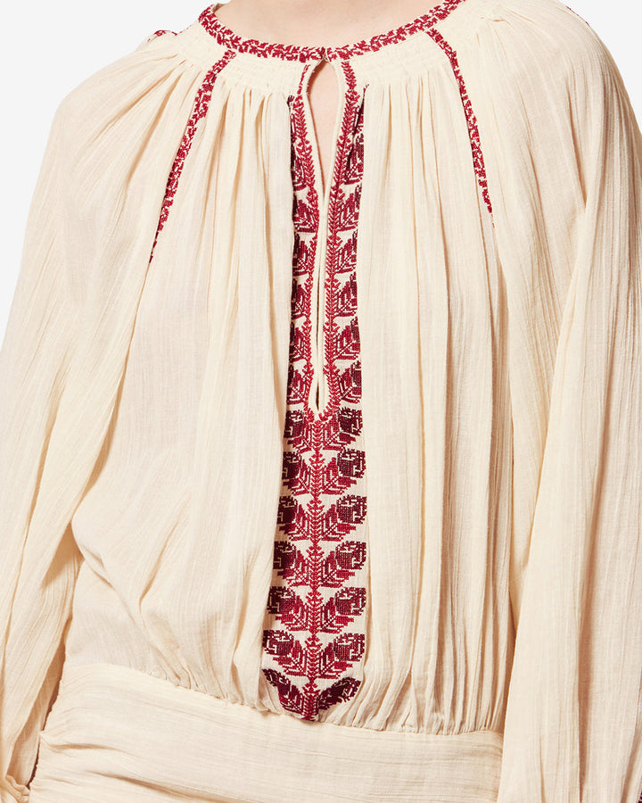 Ludy Dress | Beige/Red